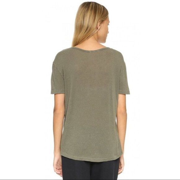 Revolve LNA Short Sleeve Torn Pocket Tee Oversized T-Shirt Scoop Neck Size XS - Picture 11 of 11